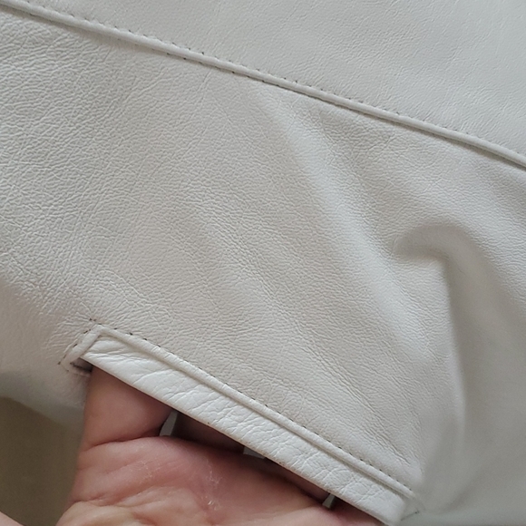 White Fox & Leather Bodycon Jacket - Picture 3 of 10
